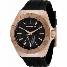 Technomarine Men's Quartz Watch - Cruise Rose Gold Case Black Rubber Strap | TM-120009