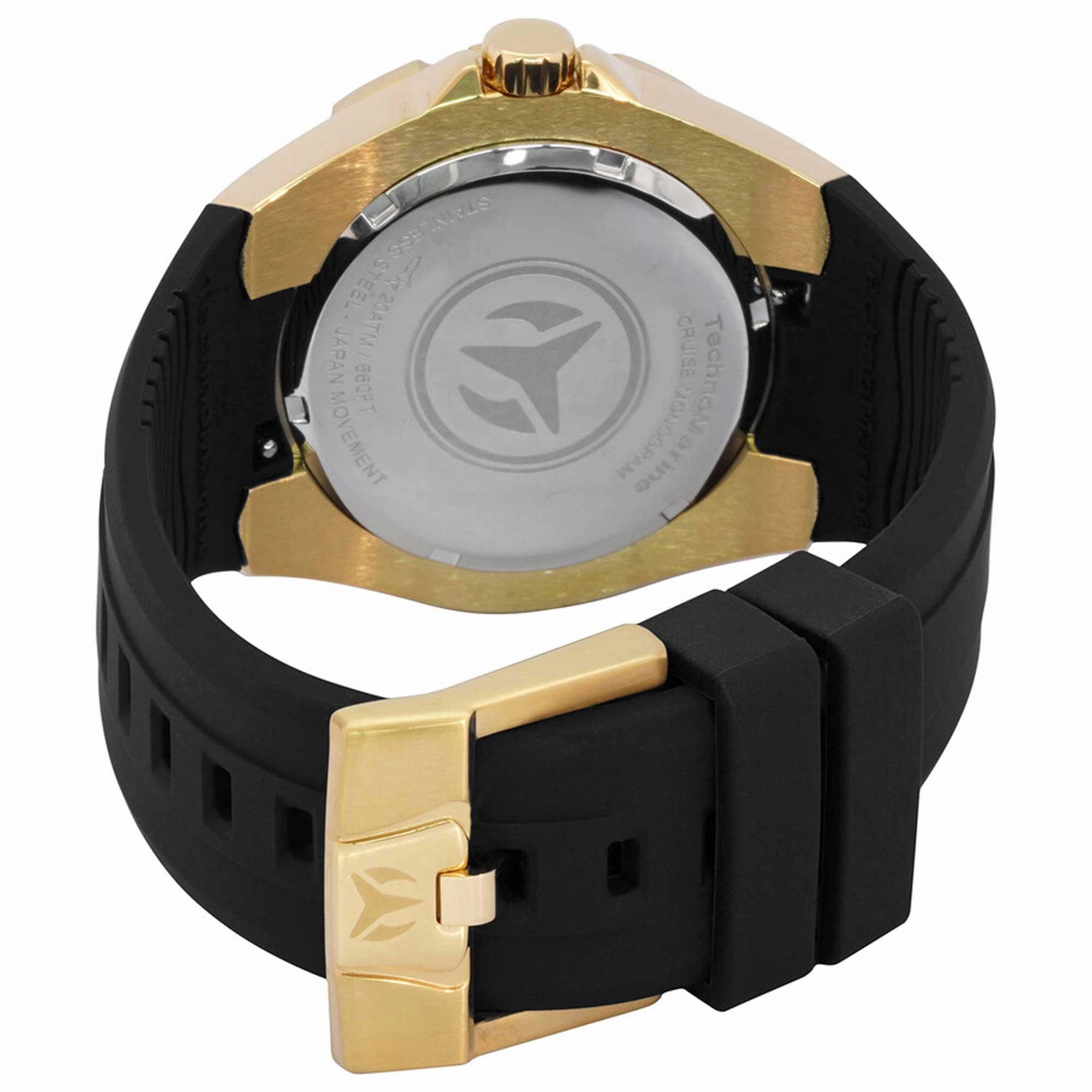 Technomarine Men's Quartz Watch - Cruise Yellow Gold Case Black Strap | TM-120008