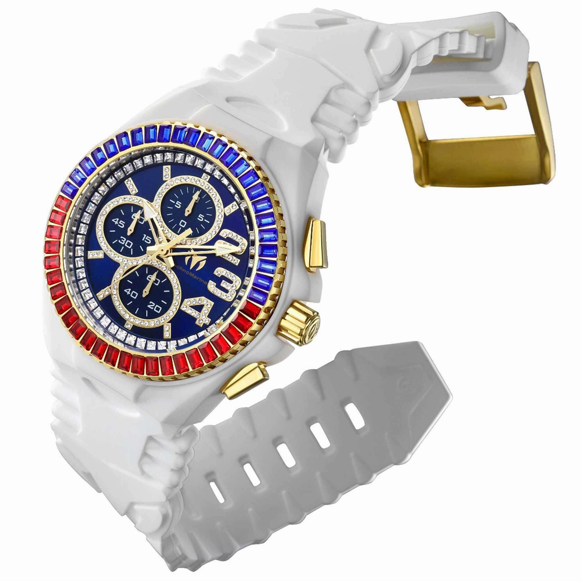 Technomarine Men's Watch - Cruise Chronograph Blue Dial Crystal Strap | TM-121189