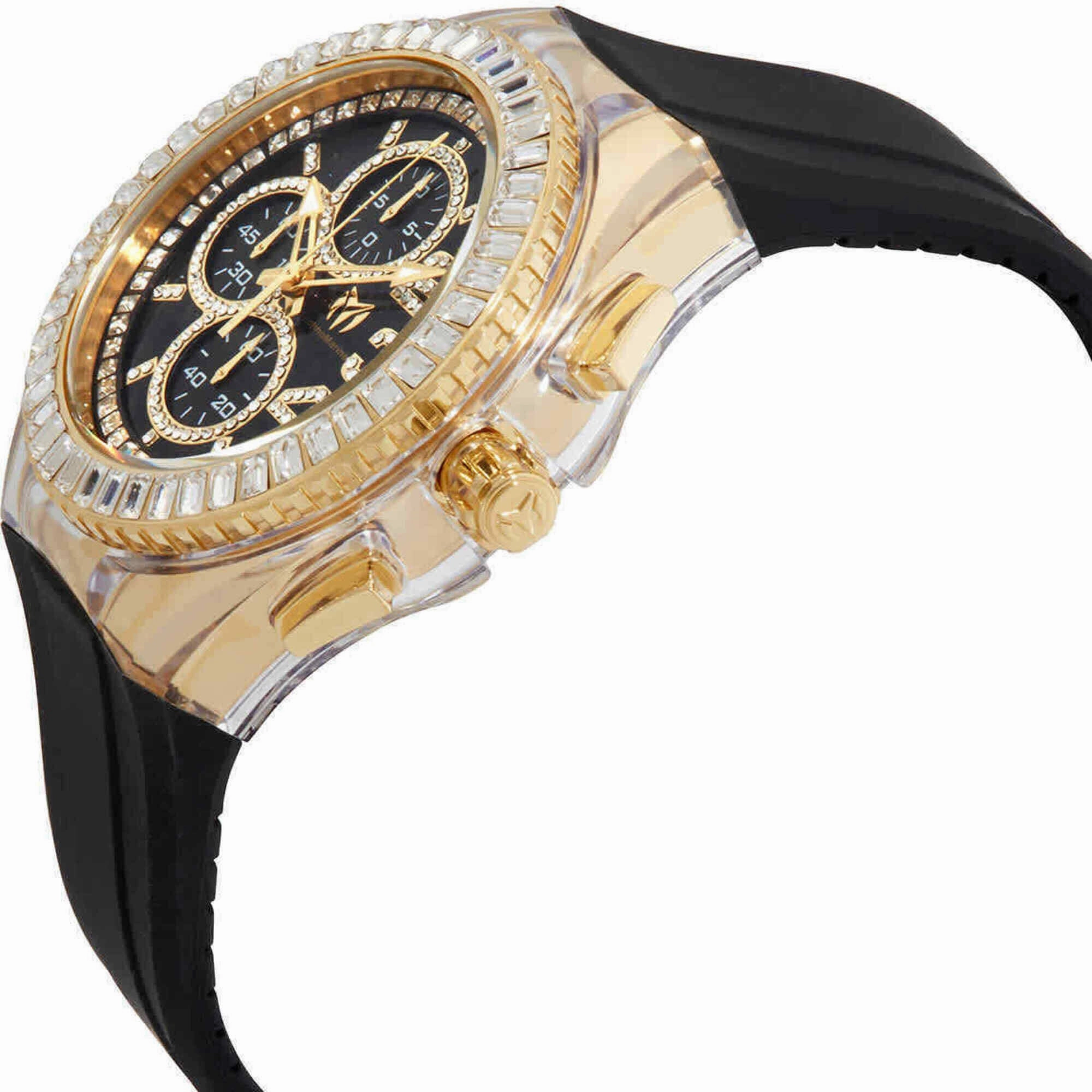 Technomarine Men's Watch - Cruise Glitz Chrono Crystal Black Dial Strap | TM-121011