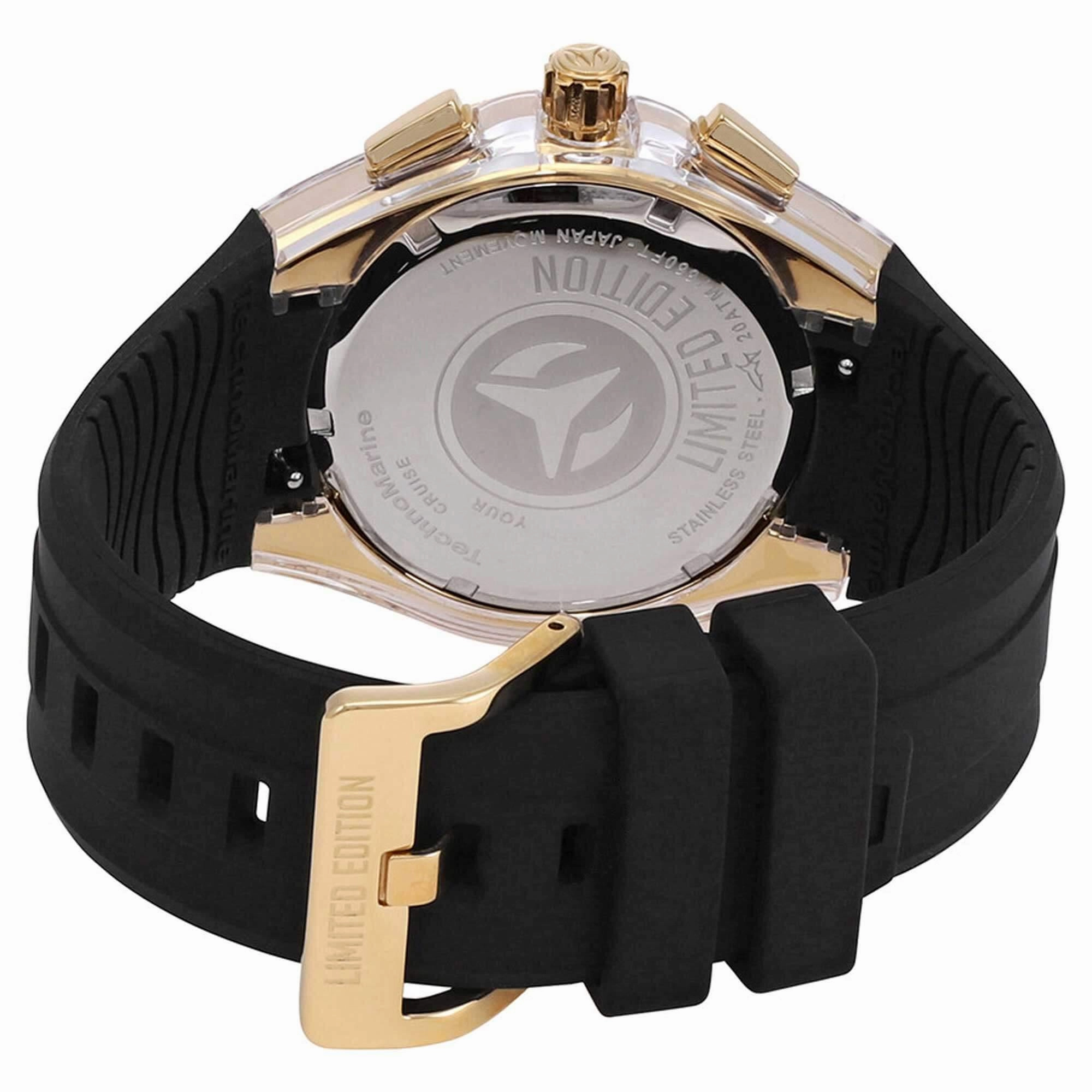 Technomarine Men's Watch - Cruise Glitz Quartz Chrono Black Rubber Strap | TM-121014
