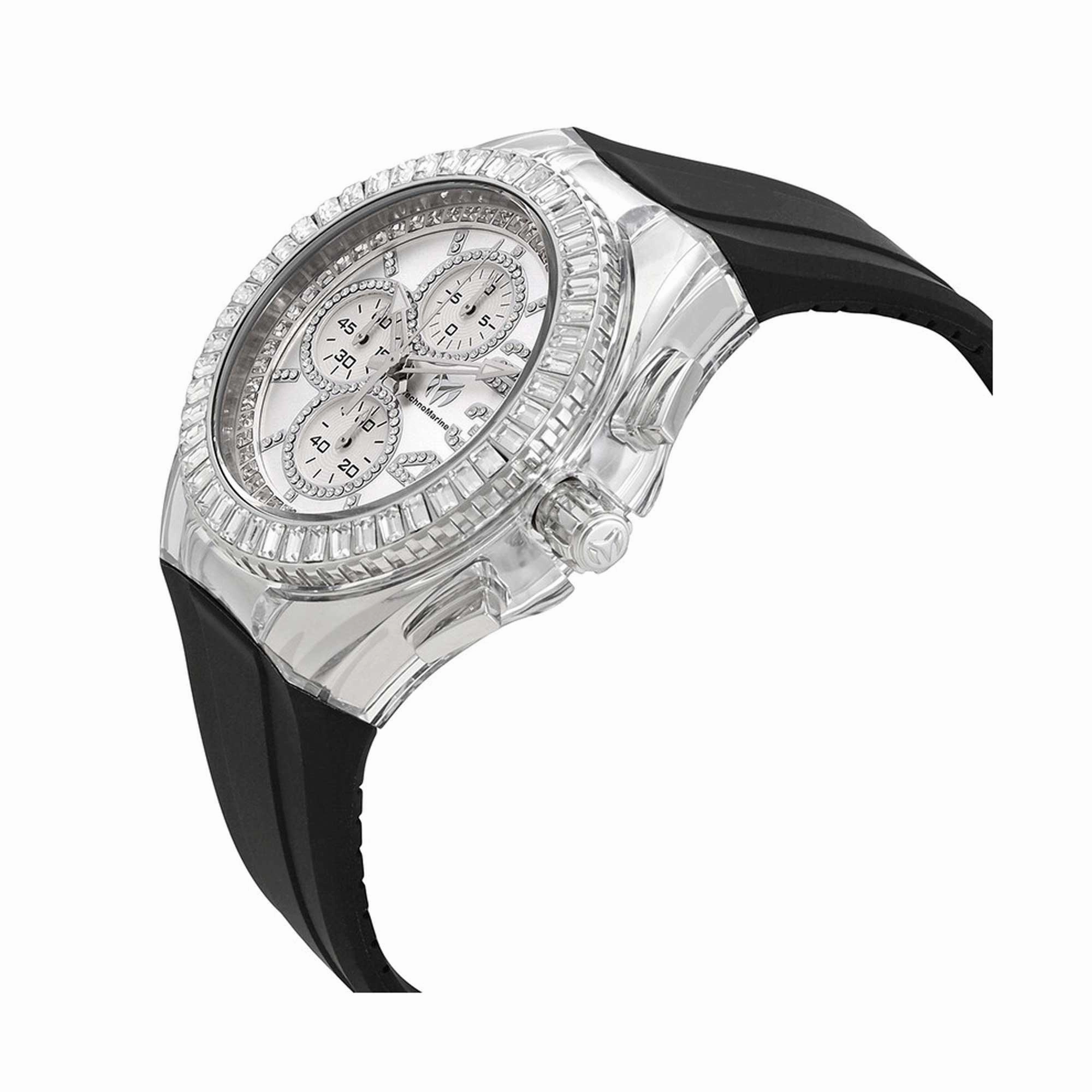 Technomarine Men's Watch - Cruise Glitz Quartz Silver Dial Rubber Strap | TM-121007