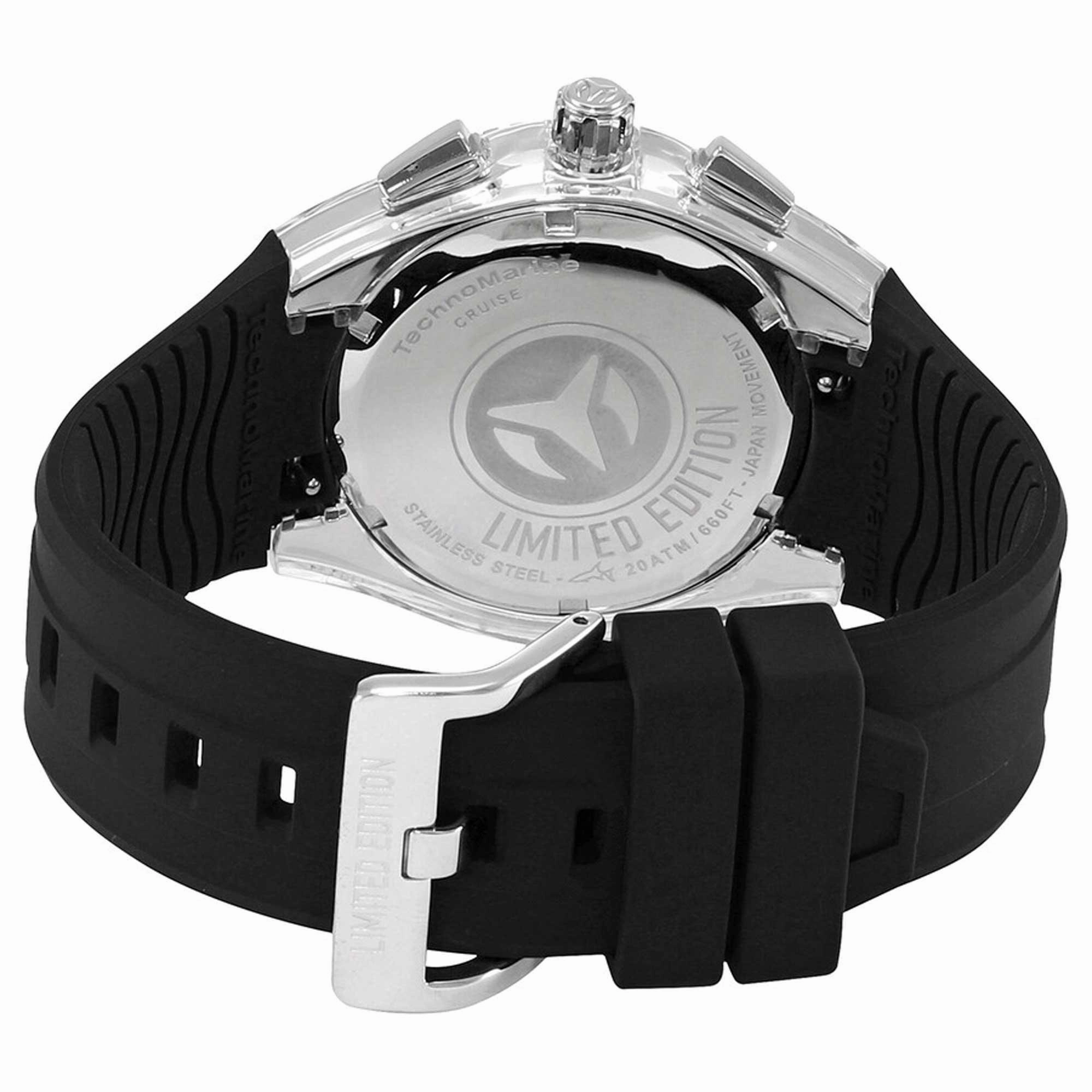 Technomarine Men's Watch - Cruise Glitz Quartz Silver Dial Rubber Strap | TM-121007