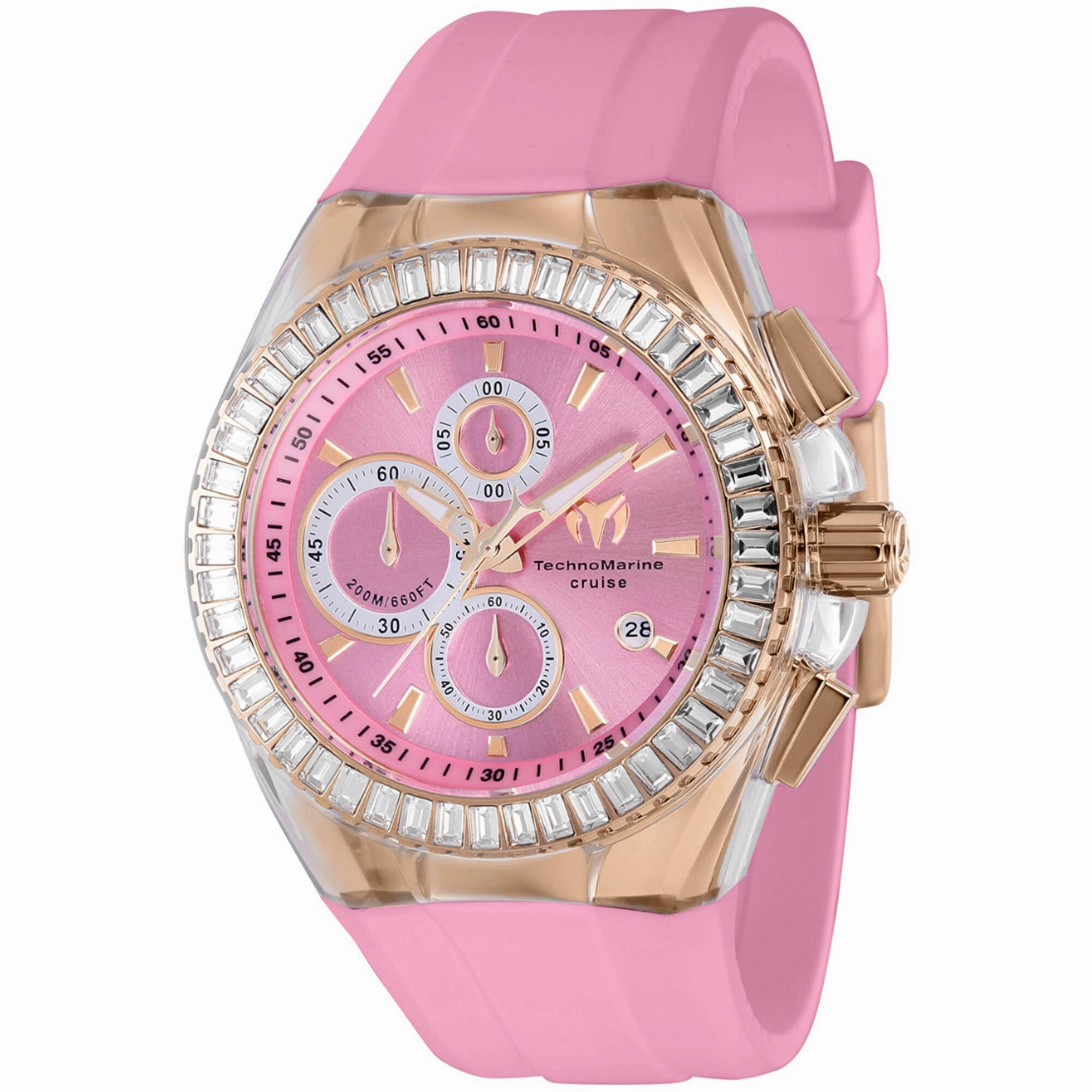 Technomarine Men's Watch - Cruise Glitz Rose Gold Case Pink Dial Strap | TM-121164