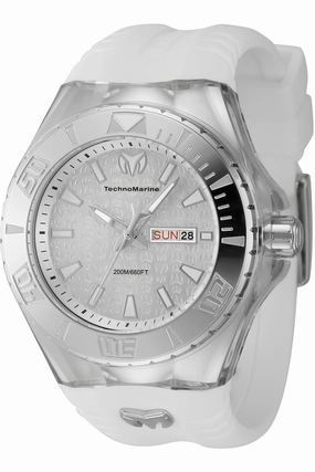 Technomarine Men's Watch - Cruise Monogram Silver Tone Dial White Strap | TM-122008