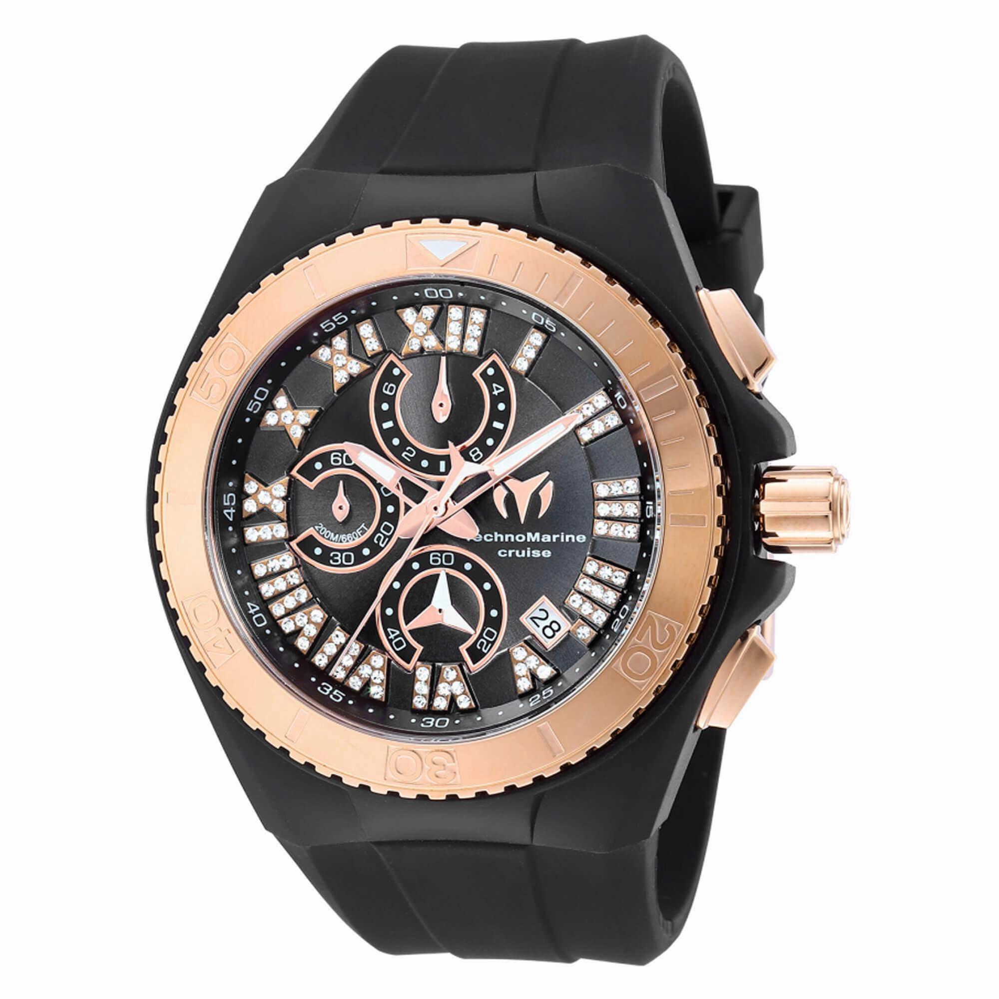 Technomarine Men's Watch - Cruise Star Chronograph Black Silicone Strap | TM-121001