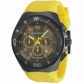 Technomarine Men's Watch - Manta Ocean Chrono Gunmetal and Yellow Dial | TM-220021