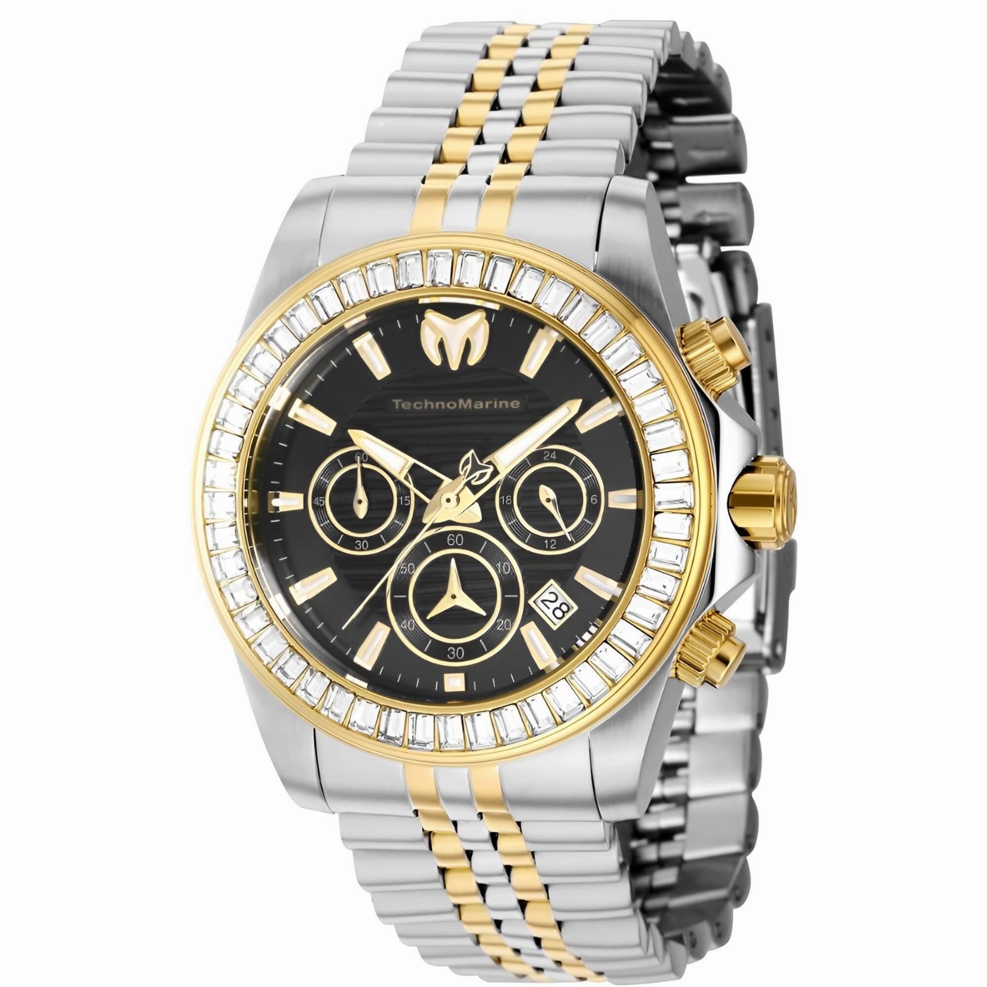 Technomarine Men's Watch - Manta Ray Chrono Black Dial Two Tone Bracelet | TM-222041