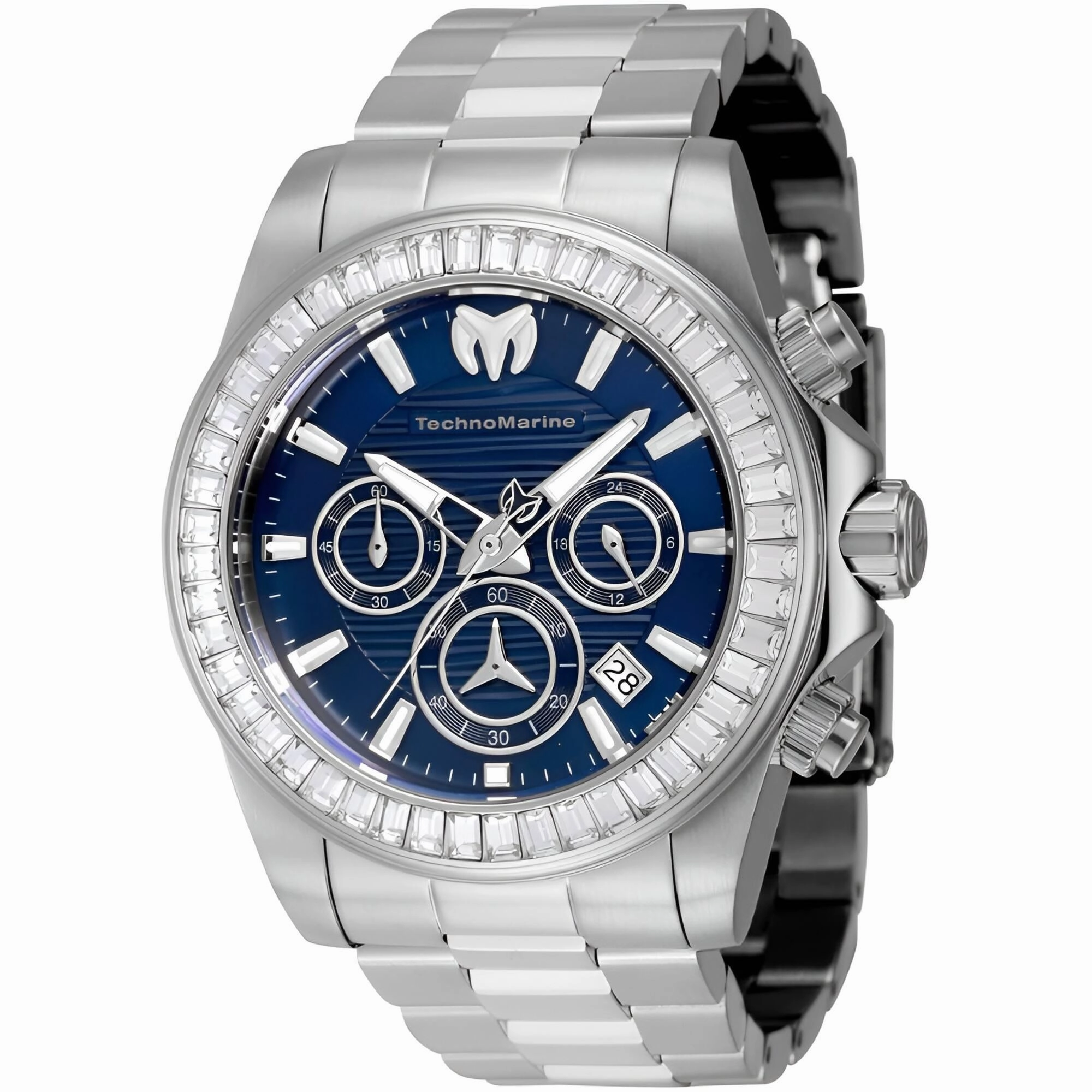 Technomarine Men's Watch - Manta Ray Chrono Blue Dial Silver Bracelet | TM-222002