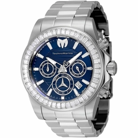 Technomarine Men's Watch - Manta Ray Chrono Blue Dial Silver Bracelet | TM-222002