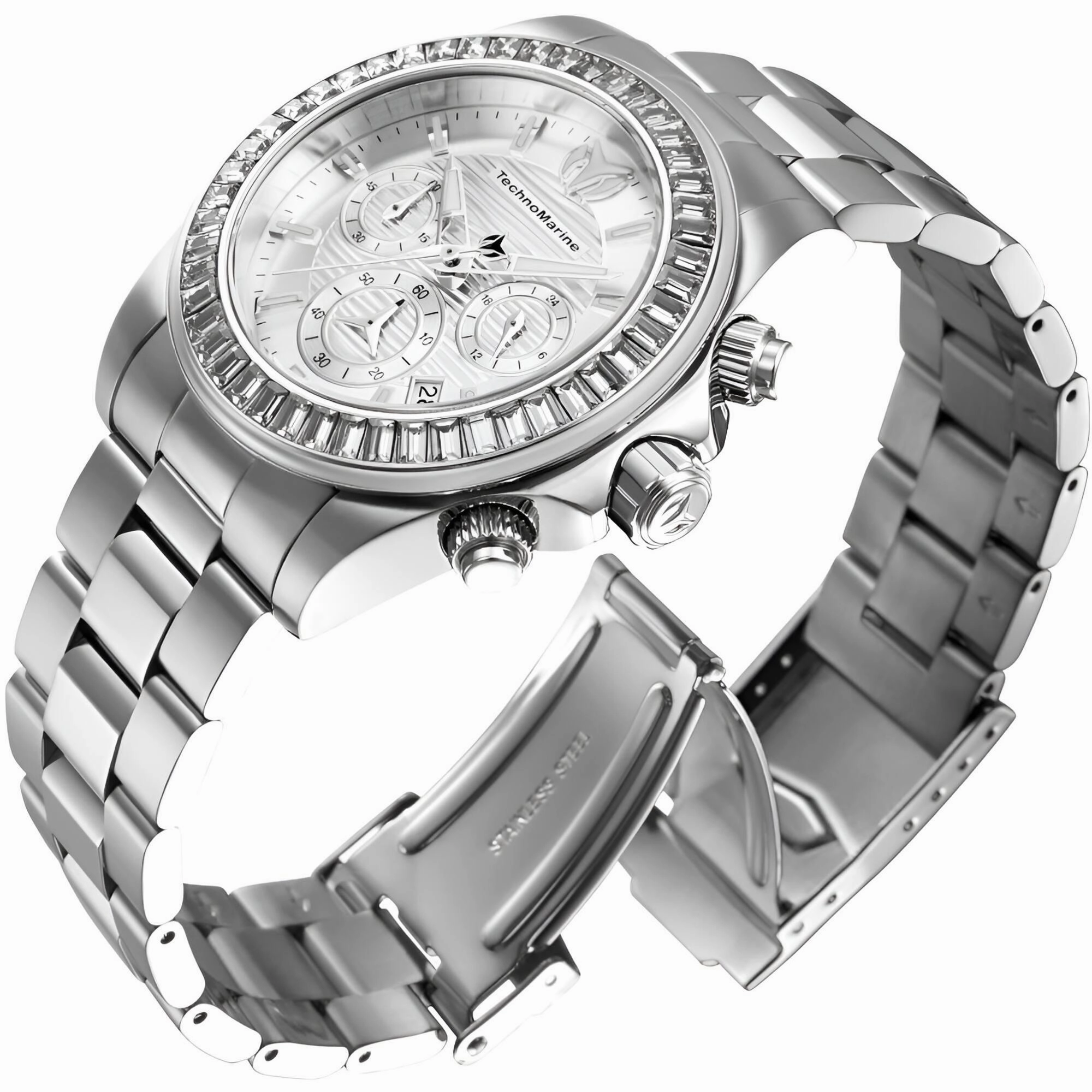 Technomarine Men's Watch - Manta Ray Chronograph White Dial Steel Bracelet | TM-222001