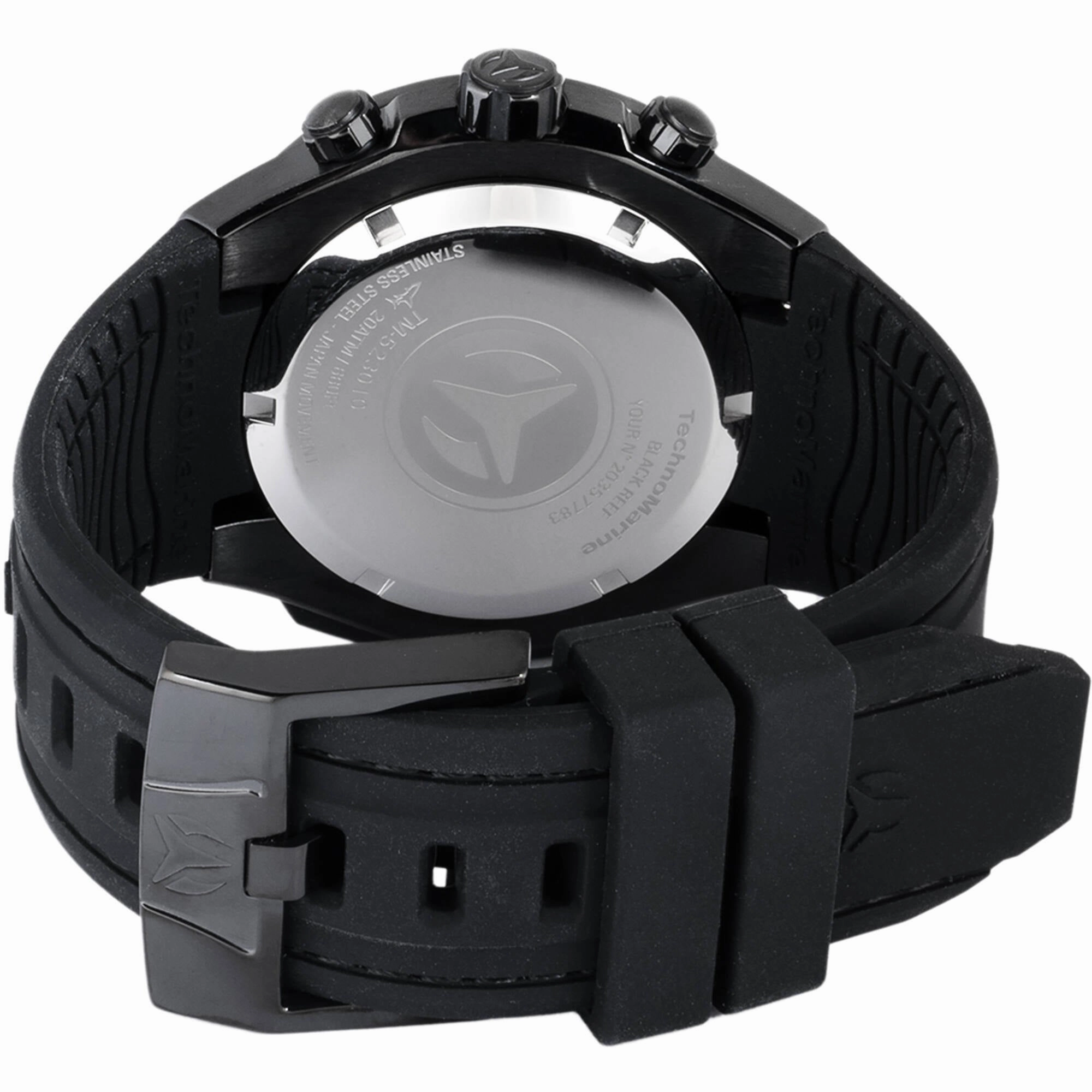 Technomarine Men's Watch - Reef Chronograph Black Silicone Rubber Strap | TM-523010