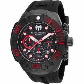 Technomarine Men's Watch - Reef Chronograph Black Silicone Rubber Strap | TM-523010