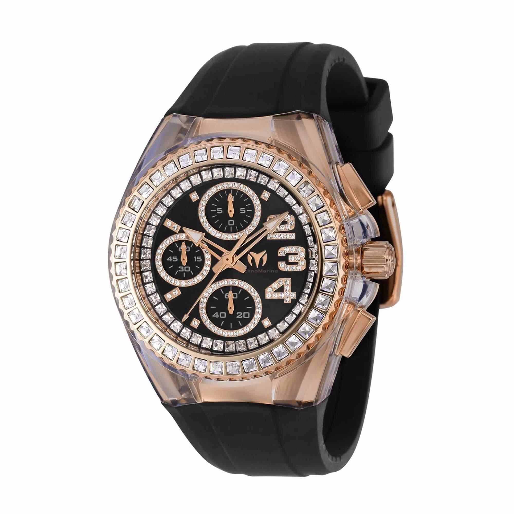 Technomarine Unisex Watch - Cruise Glitz Quartz Chrono Rose Steel Case | TM-121051