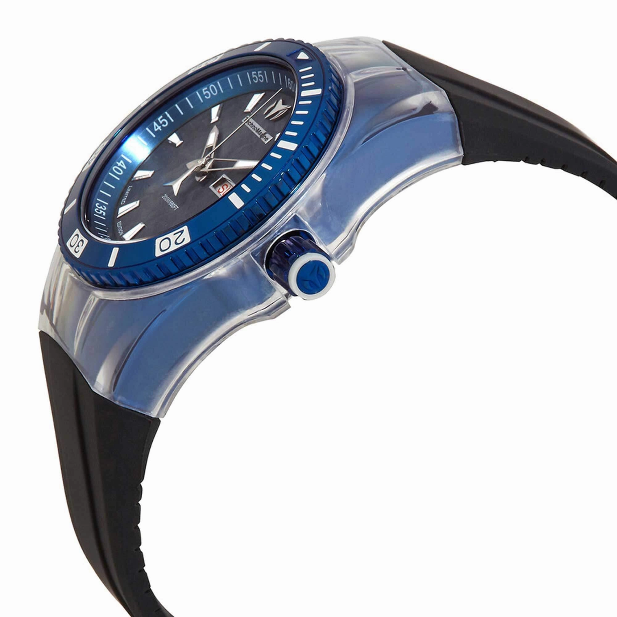 Technomarine Women's Watch - Cruise Blue Case Black Dial Silicone Strap | TM-121218