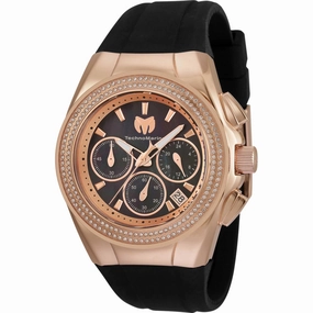 Technomarine Women's Watch - Cruise Diva Pave Black and Rose Gold Dial | TM-120043