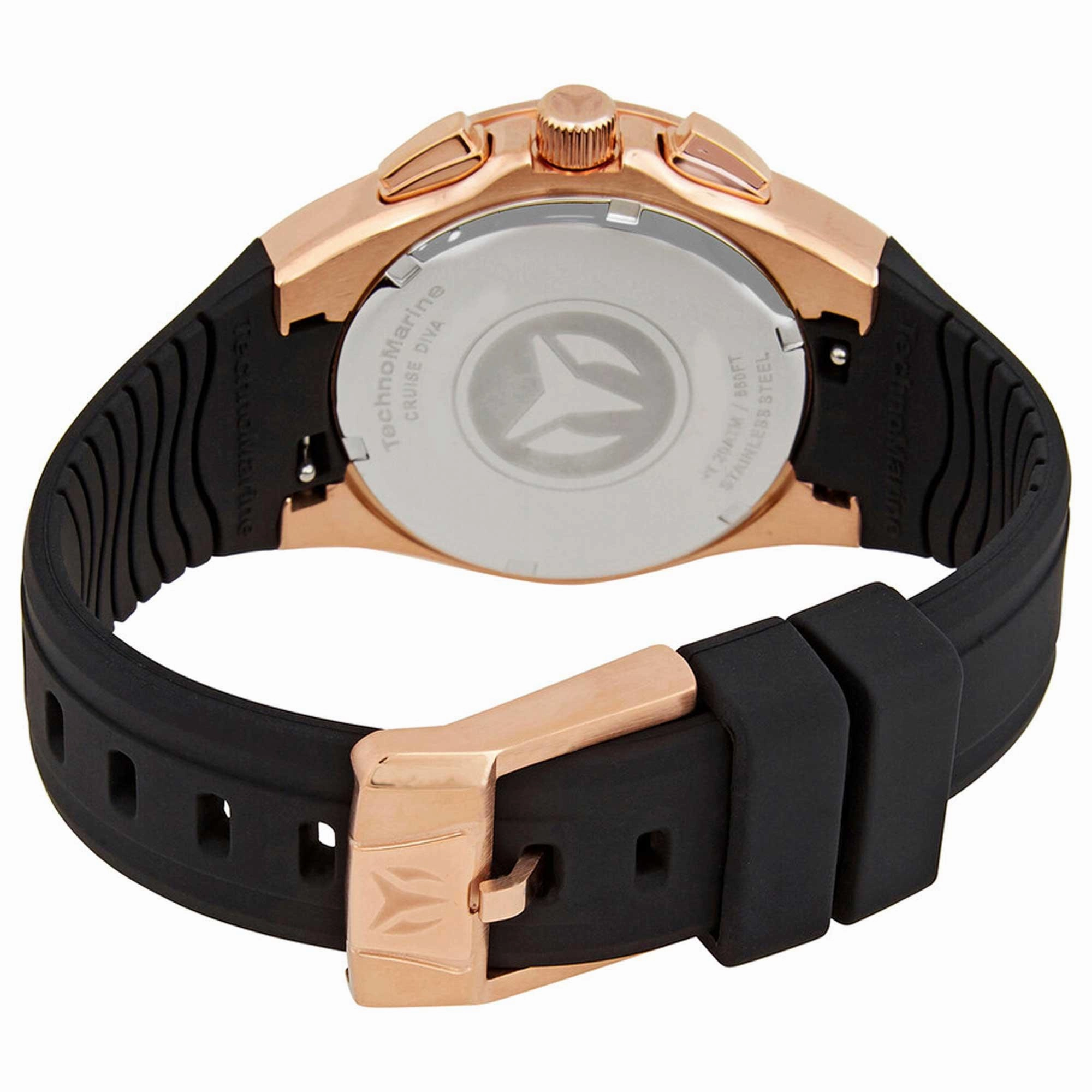 Technomarine Women's Watch - Cruise Diva Pave Black and Rose Gold Dial | TM-120043