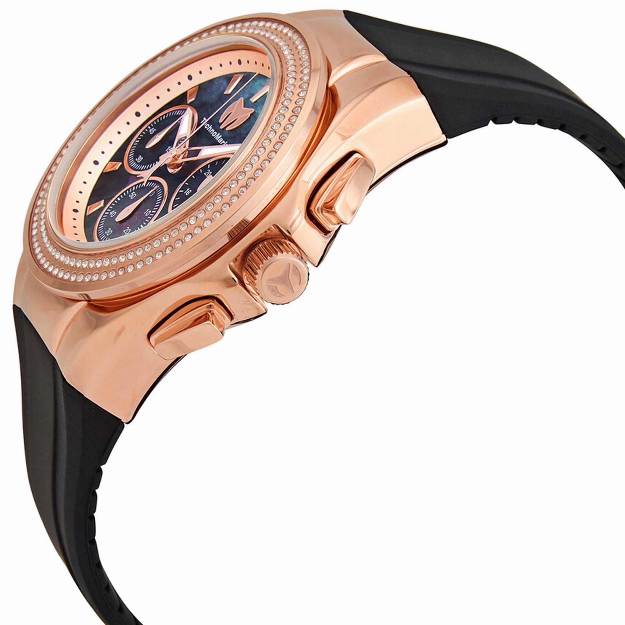 Technomarine Women's Watch - Cruise Diva Pave Black and Rose Gold Dial | TM-120043