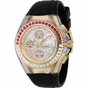 Technomarine Women's Watch - Cruise Glitz White MOP Dial Black Strap | TM-121063