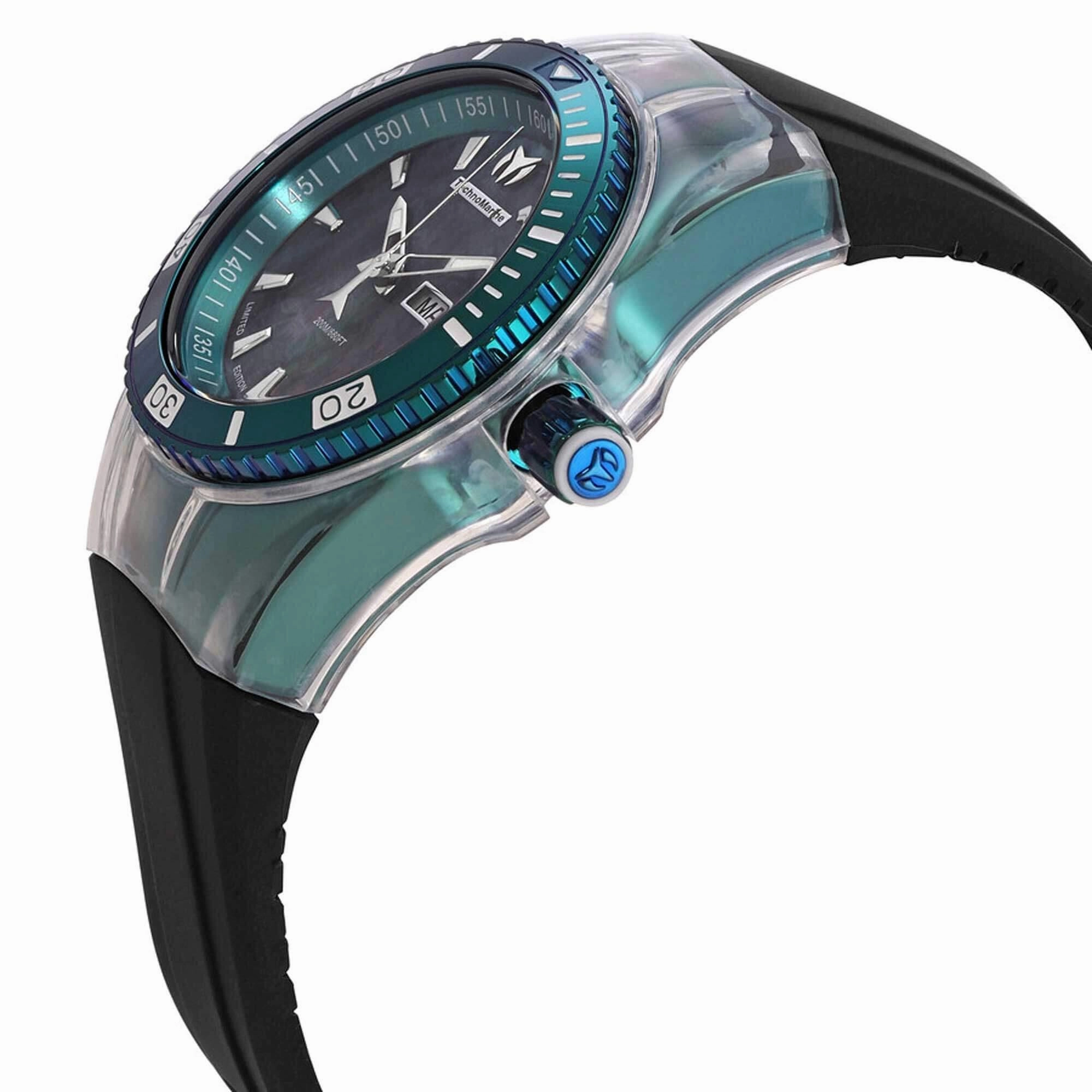 Technomarine Women's Watch - Cruise Green Case Black Dial Silicone Strap | TM-121219