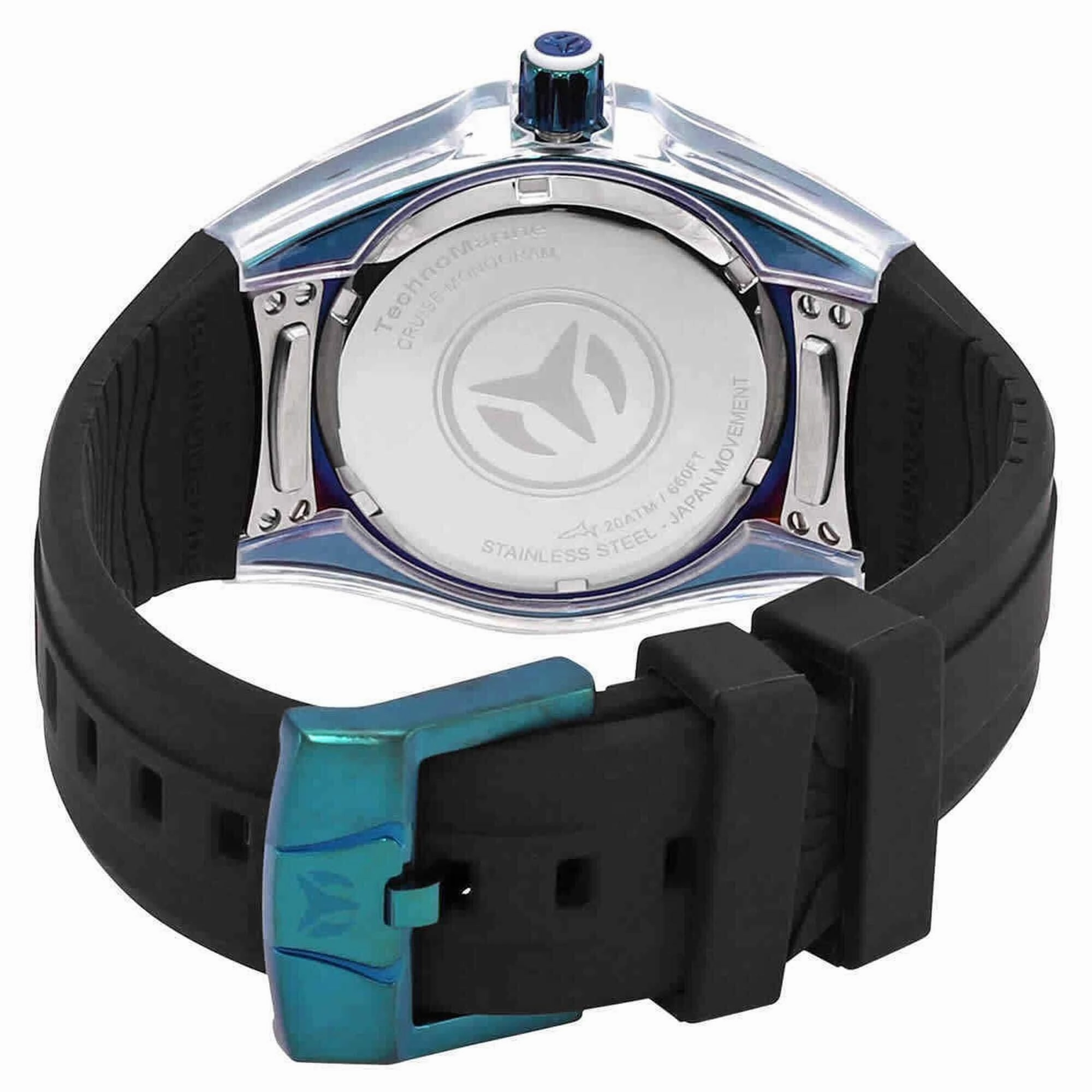Technomarine Women's Watch - Cruise Green Case Black Dial Silicone Strap | TM-121219