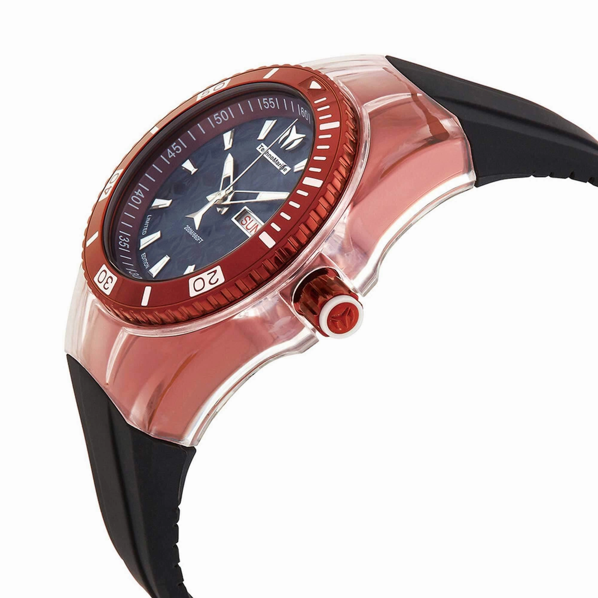 Technomarine Women's Watch - Cruise Red Case Black Dial Silicone Strap | TM-121220