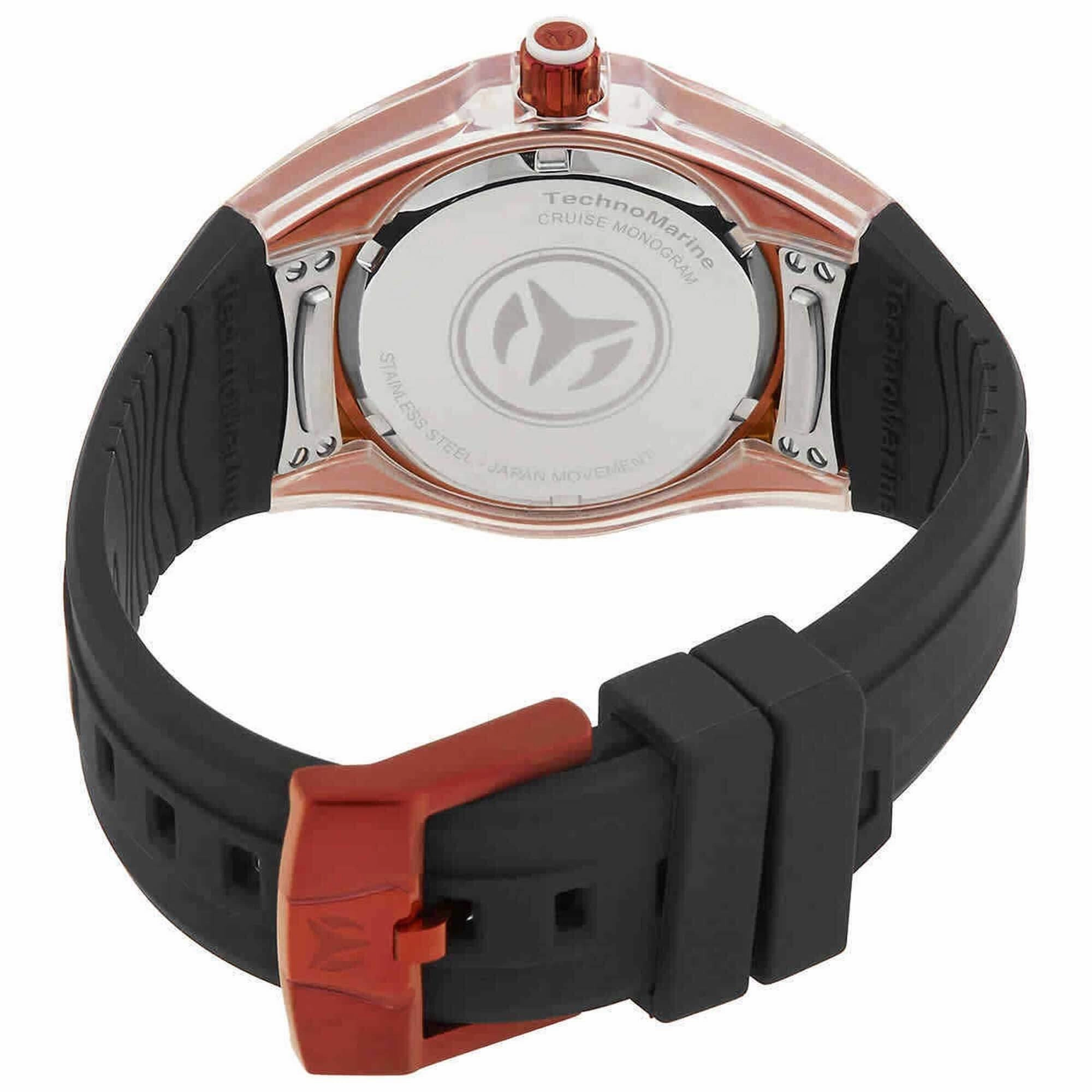 Technomarine Women's Watch - Cruise Red Case Black Dial Silicone Strap | TM-121220