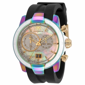Technomarine Women's Watch - UF6 Chronograph White MOP Dial Black Strap | TM-620000