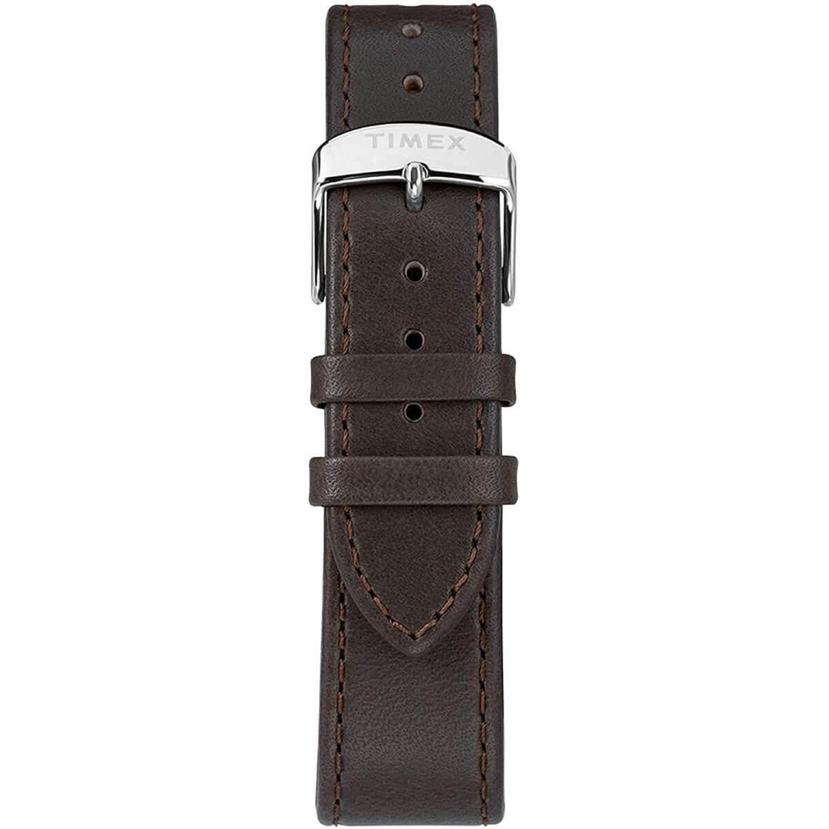 Timex Men's Chronograph Watch - Standard Cream Dial Leather Strap | TW2T21000VQ