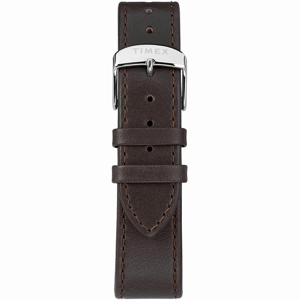 Timex Men's Chronograph Watch - Standard Cream Dial Leather Strap | TW2T21000VQ