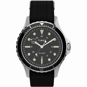 Timex Men's Quartz Watch - Navi XL Rotating Bezel Black Dial Strap | TW2T75600VQ