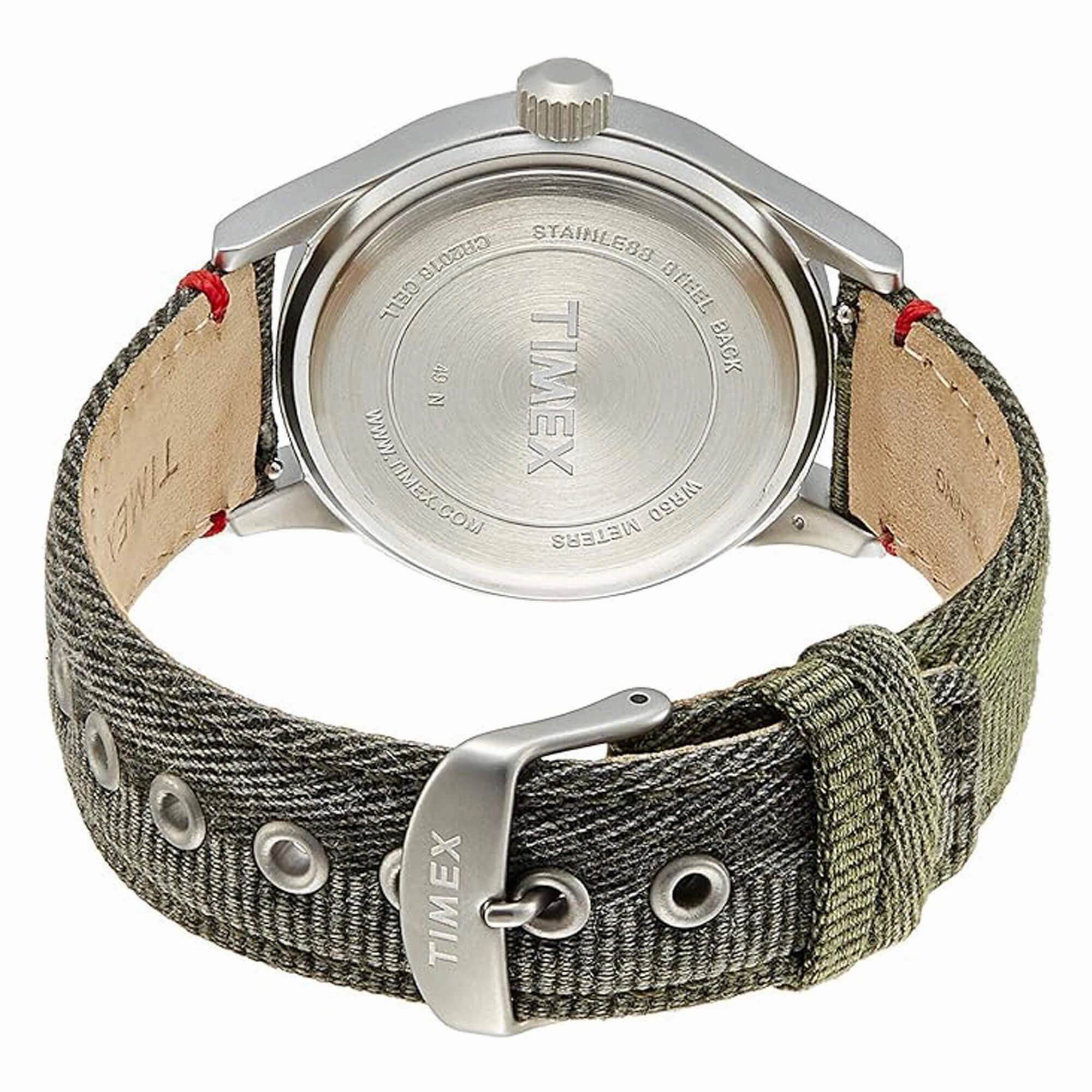 Timex Men's Watch - Allied Silver Tone Case Green Dial Fabric Strap | TW2R60900VQ
