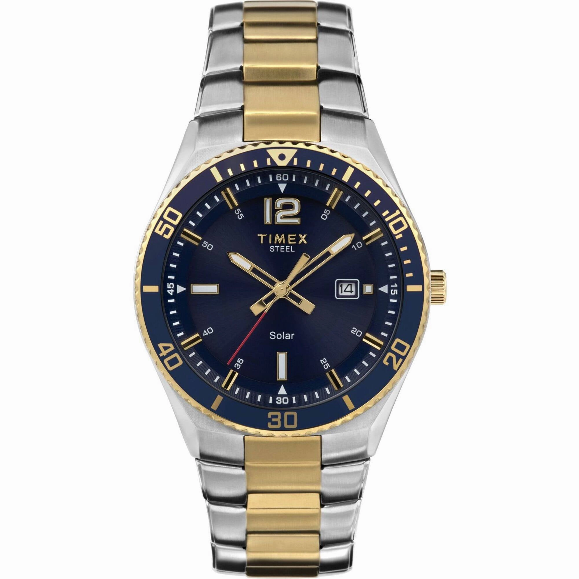 Timex Men's Watch - Classic Rotating Bezel Blue Dial Two Tone Bracelet | TW2V53800