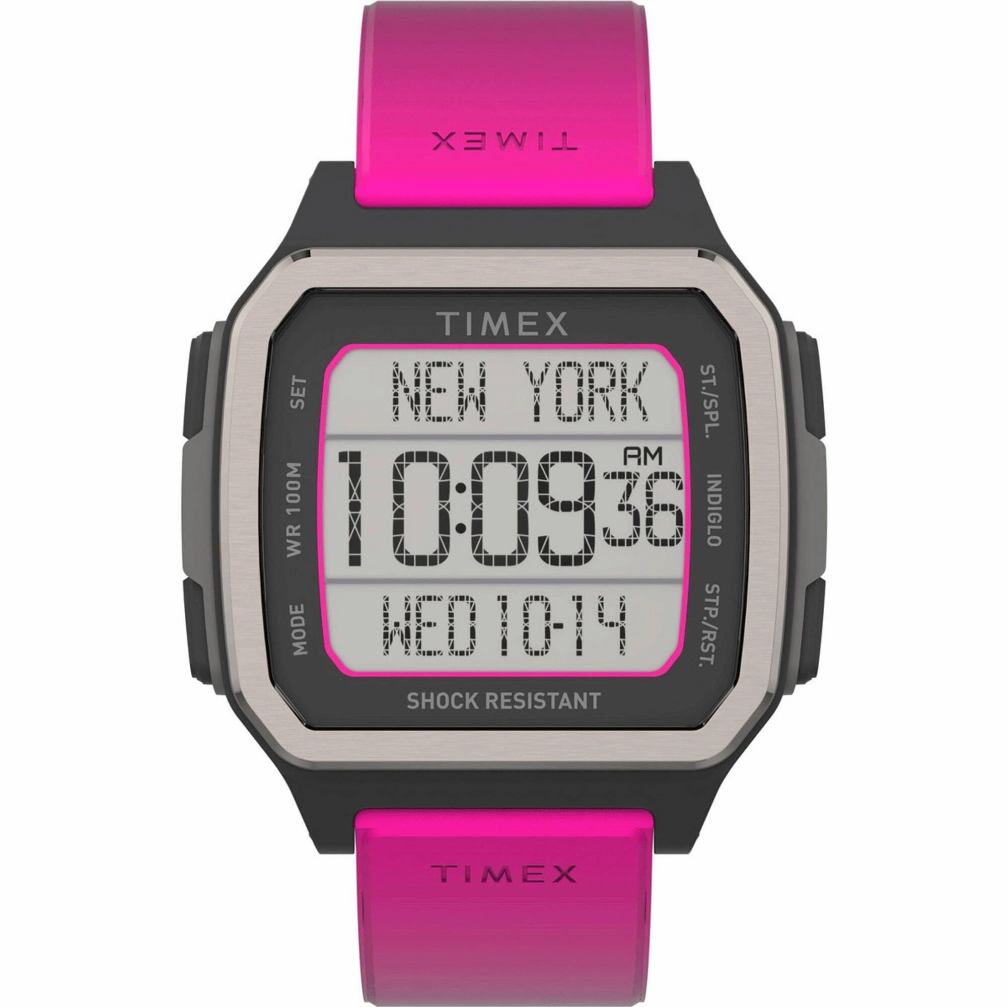 Timex Men's Watch - Command Urban Digital Dial Pink Resin Strap | TW5M29200VQ
