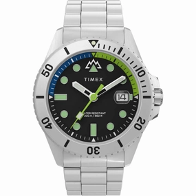 Timex Men's Watch - Expedition North Anchorage Silver Steel Bracelet Dive | TW2W41900