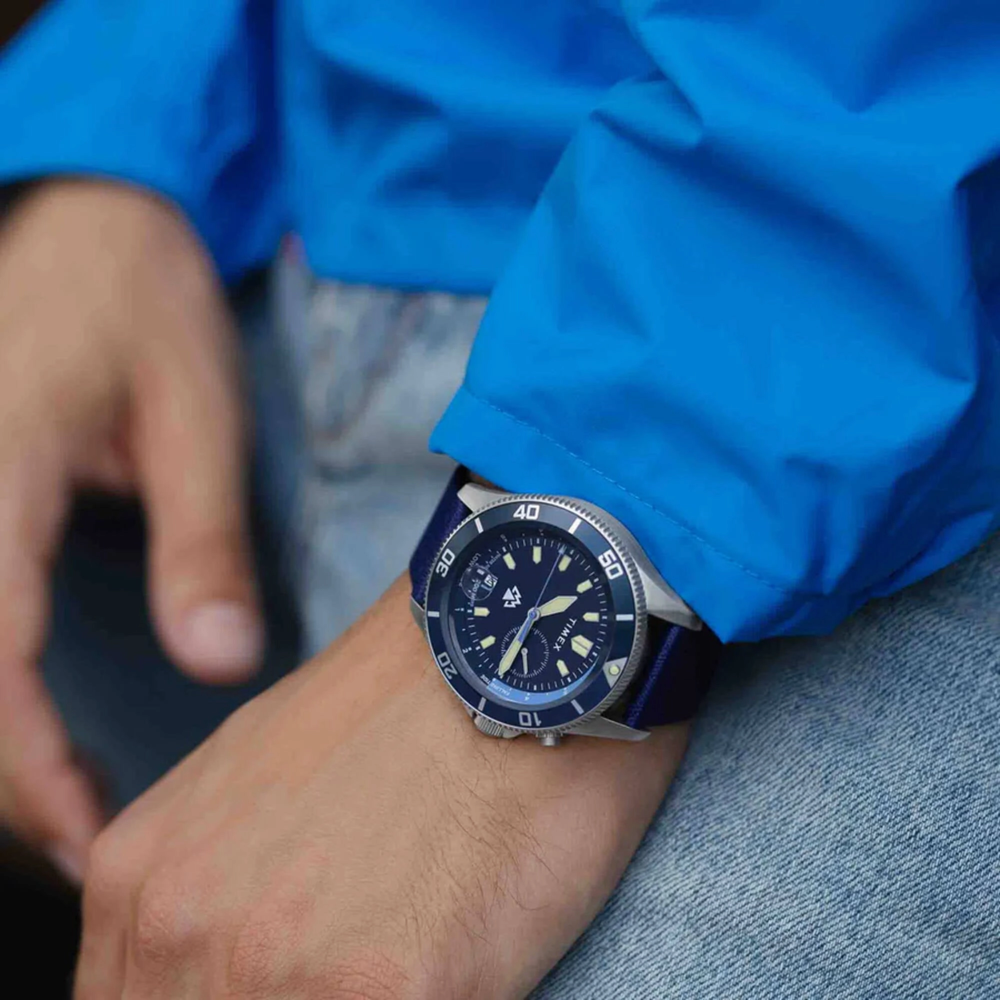 Timex Men's Watch - Expedition North Silver Case Blue Dial Fabric Strap | TW2W22000JR