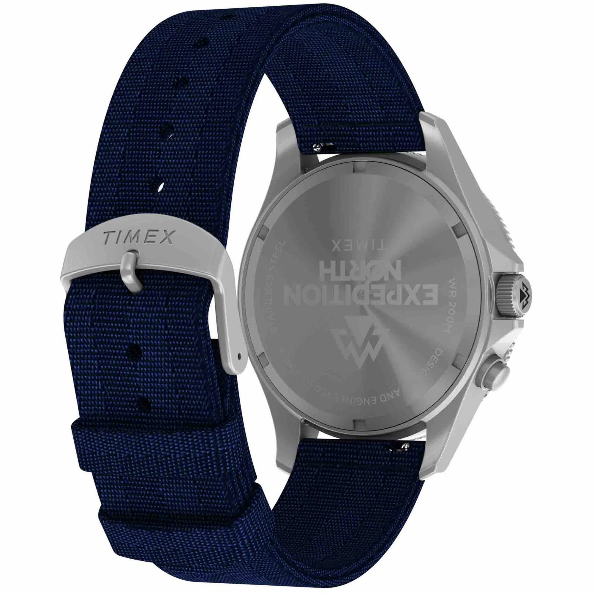 Timex Men's Watch - Expedition North Silver Case Blue Dial Fabric Strap | TW2W22000JR
