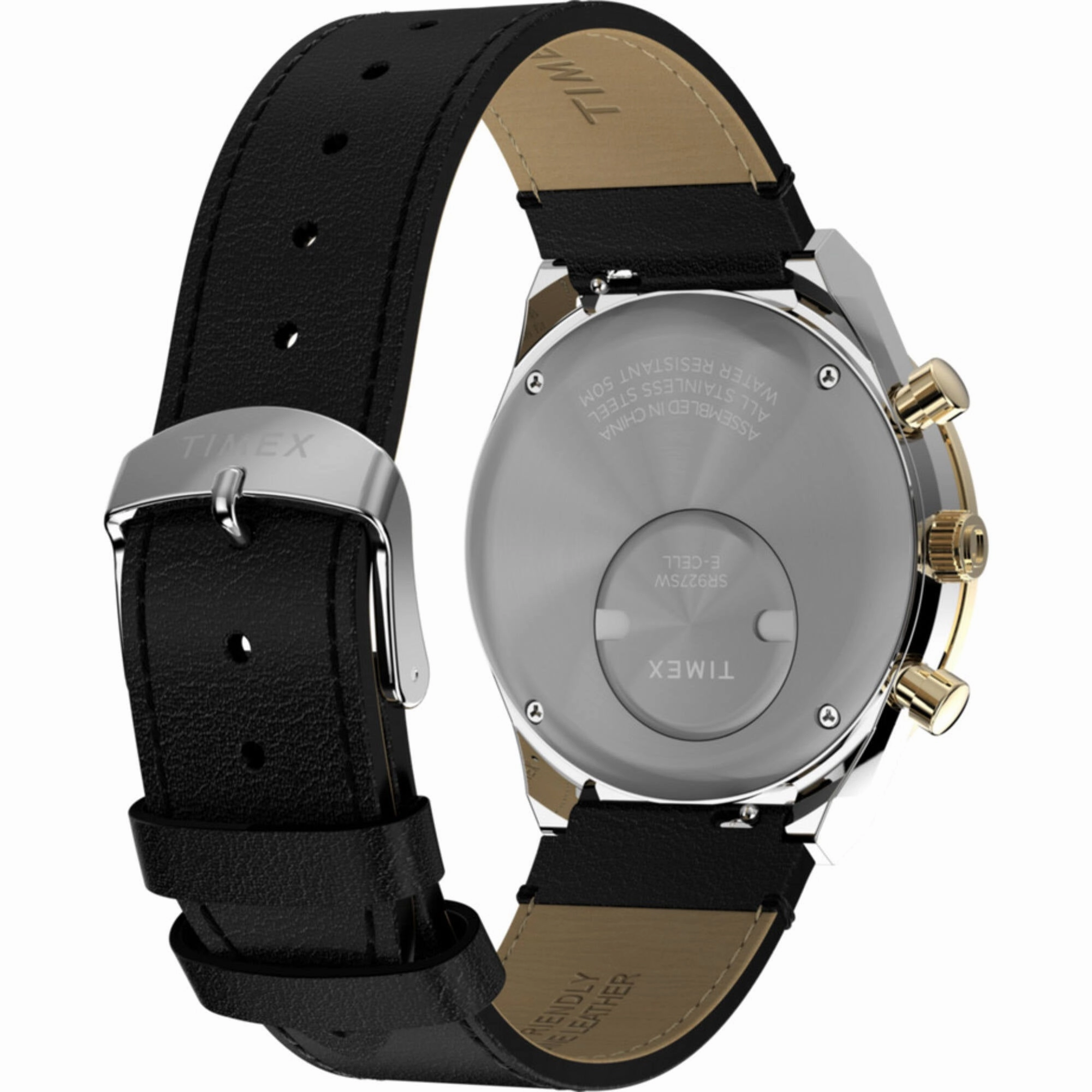 Timex Men's Watch - Marlin Chronograph Black and Gold Tone Dial Strap | TW2W64300