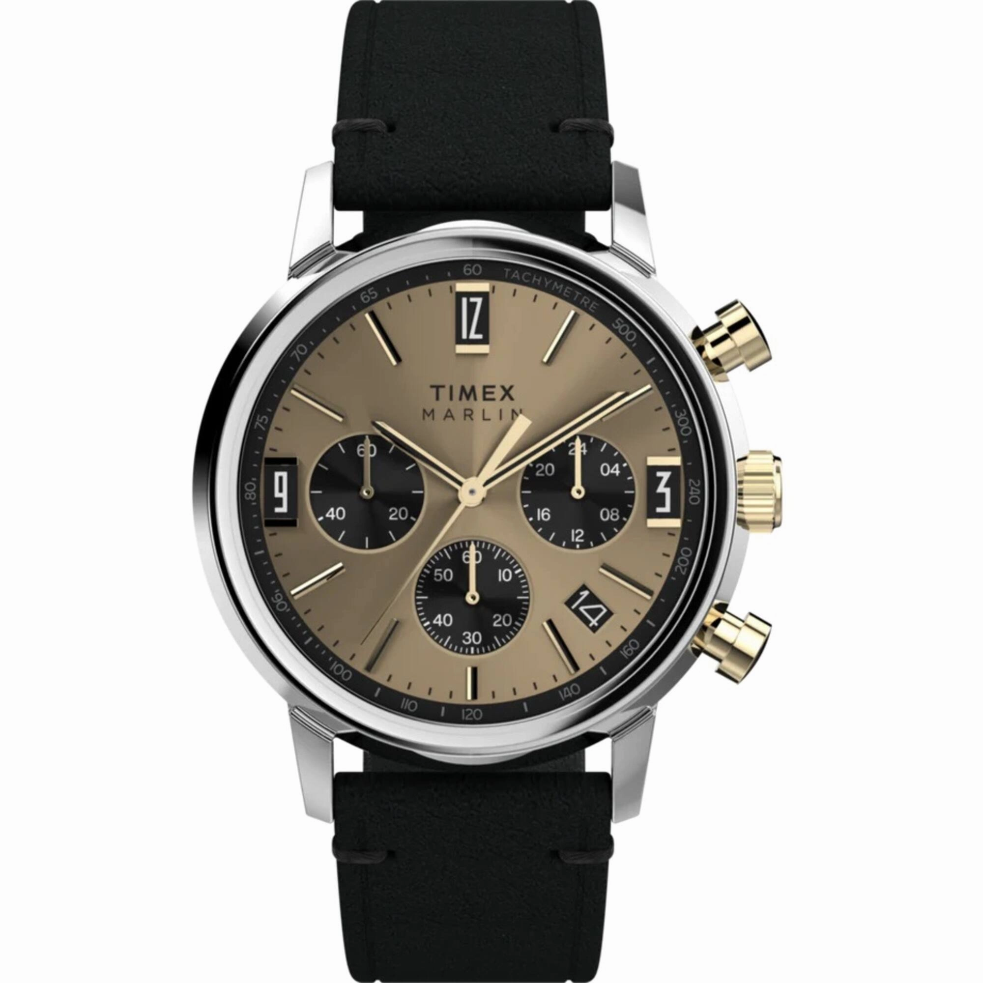 Timex Men's Watch - Marlin Chronograph Champagne and Black Dial Strap | TW2W60300