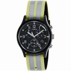 Timex Men's Watch - MK1 Quartz Chrono Black Dial Green and Grey Strap | TW2R81400
