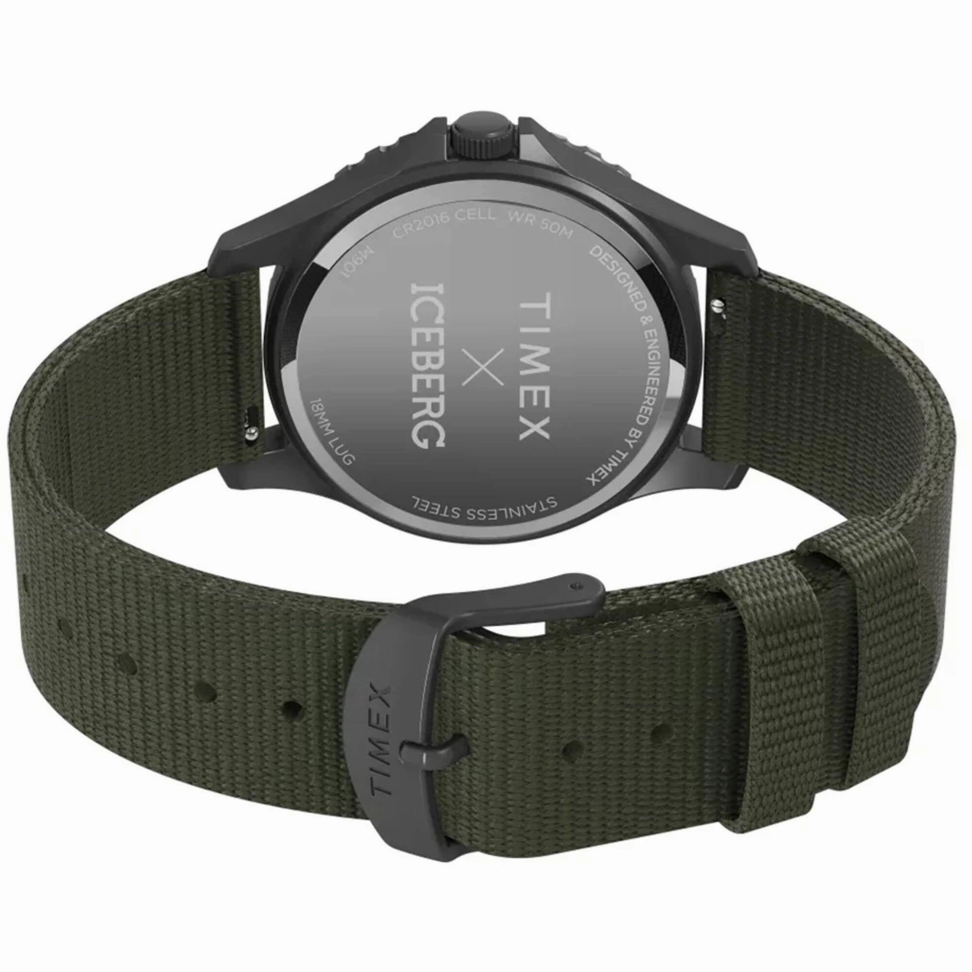 Timex Men's Watch - Navi Iceberg Rotating Bezel Green Dial Strap Quartz | TW2V62800