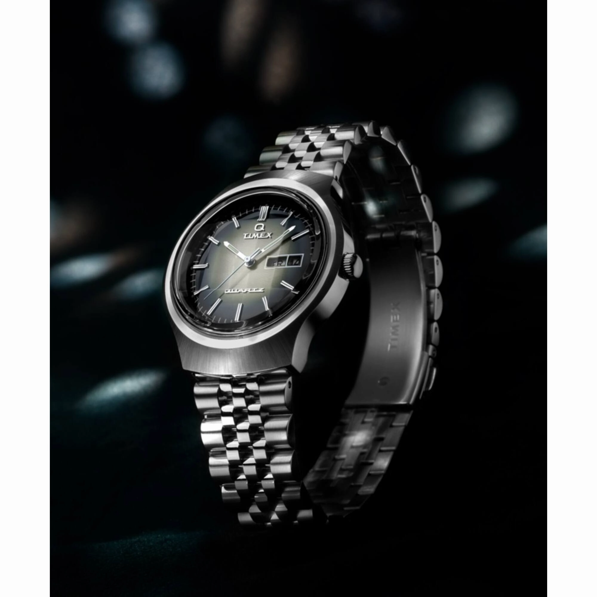 Timex Men's Watch - Q Reissue Degrade Quartz Black, Grey Dial Bracelet | TW2W22500
