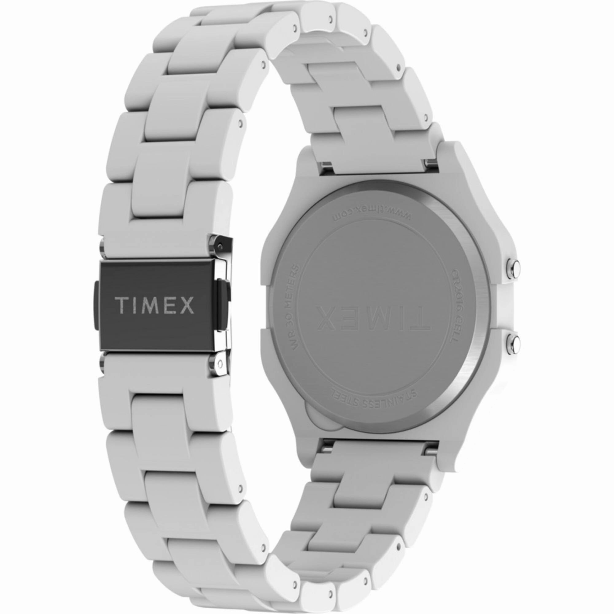 Timex Unisex Watch - 80 Digital Dial White Plastic Case Resin Bracelet | TW2V20100