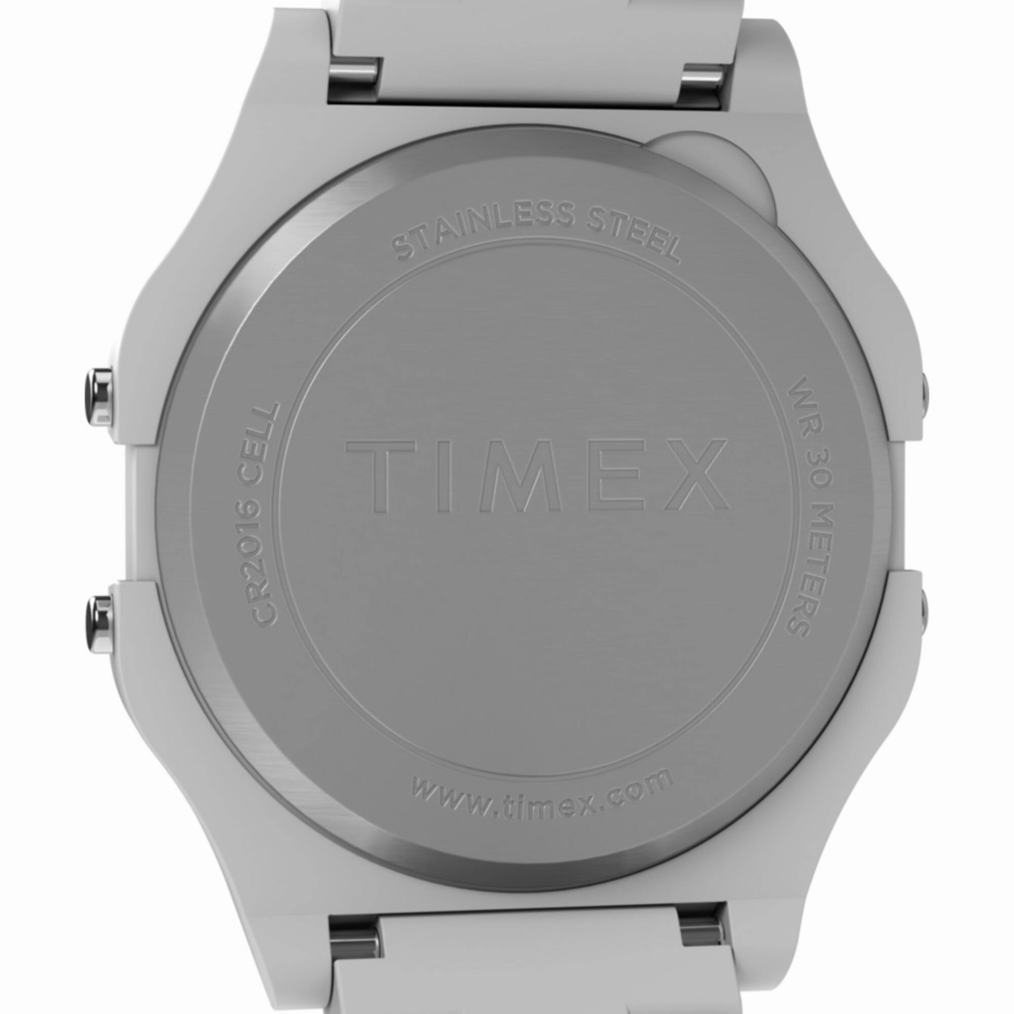 Timex Unisex Watch - 80 Digital Dial White Plastic Case Resin Bracelet | TW2V20100