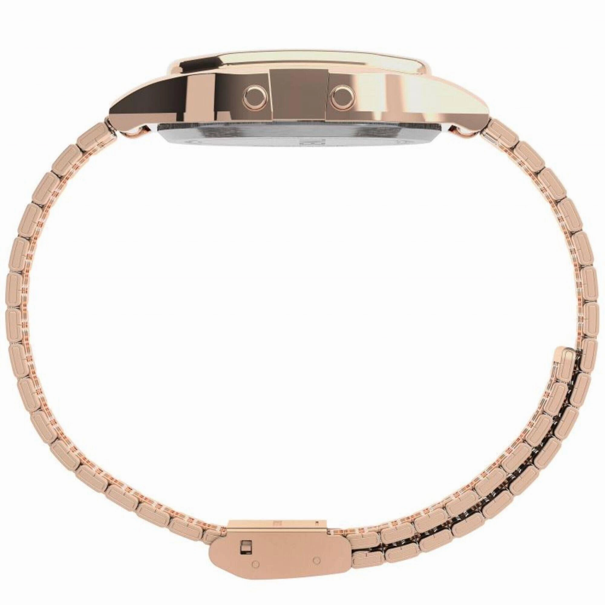 Timex Unisex Watch - T80 Blue Digital Dial Rose Gold Tone Bracelet | TW2U93600YB