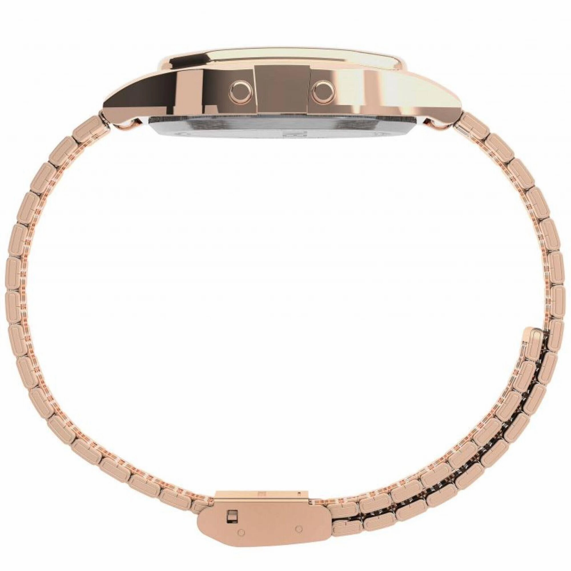 Timex Unisex Watch - T80 Blue Digital Dial Rose Gold Tone Bracelet | TW2U93600YB