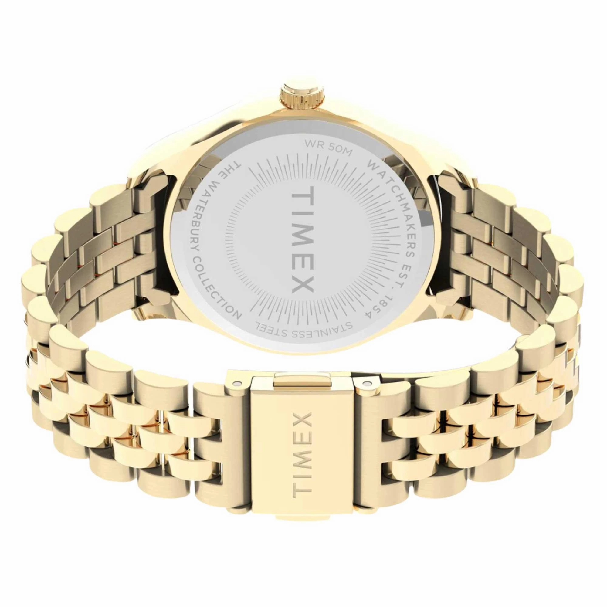 Timex Women's Quartz Watch - Waterbury Legacy Orange Dial Steel Bracelet | TW2V31800VQ
