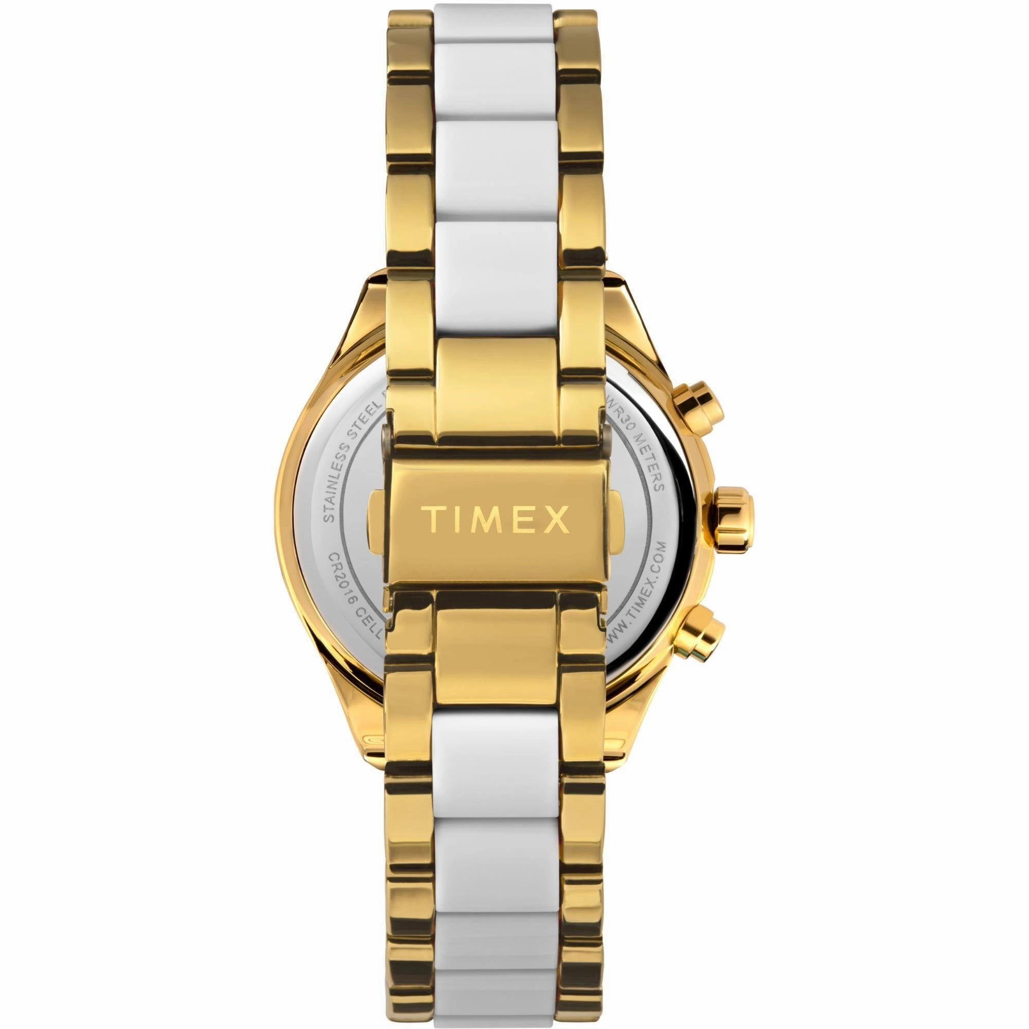 Timex Women's Watch - Classic Two Tone Yellow Gold and White Bracelet | TW2V74900