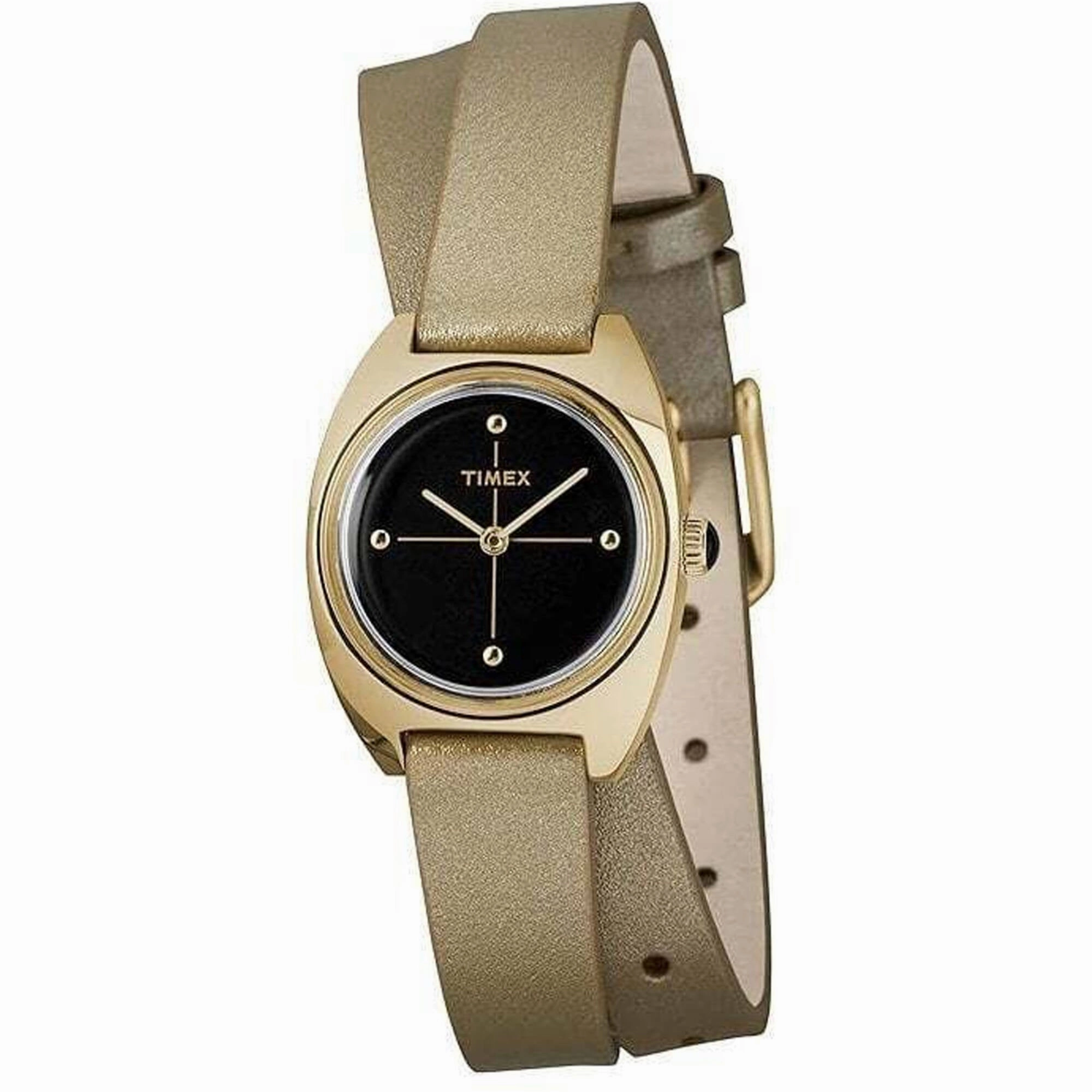 Timex Women's Watch - Milano Quartz Black Dial Beige Leather Strap | TW2R69800