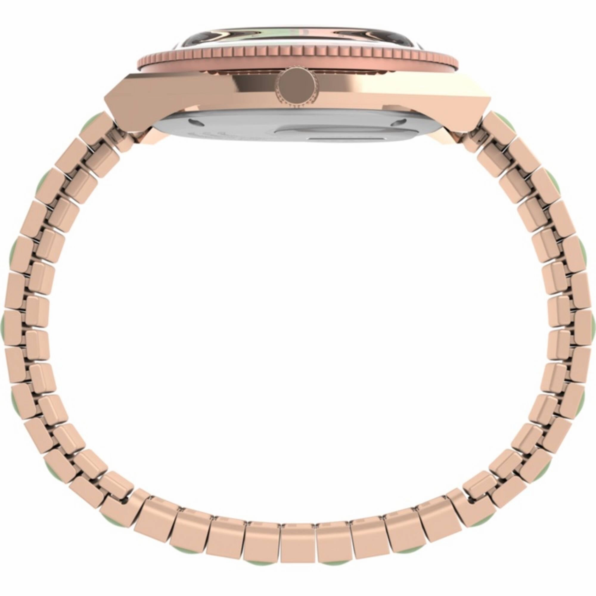 Timex Women's Watch - Q Malibu Quartz Green Dial Two Tone Bracelet | TW2V38700
